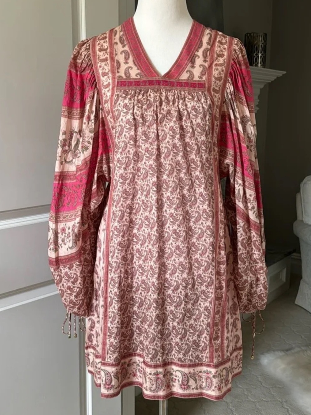 Zimmermann Dress Paisley Pink and Cream